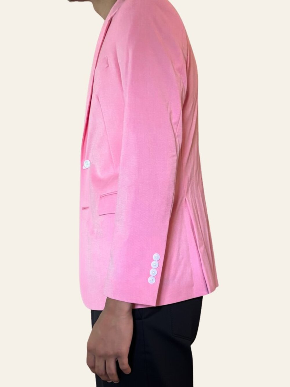 Modern Slim Fit Pastel Pink Two-Button Blazer Suit Jacket 38 R - Picture 2 of 4